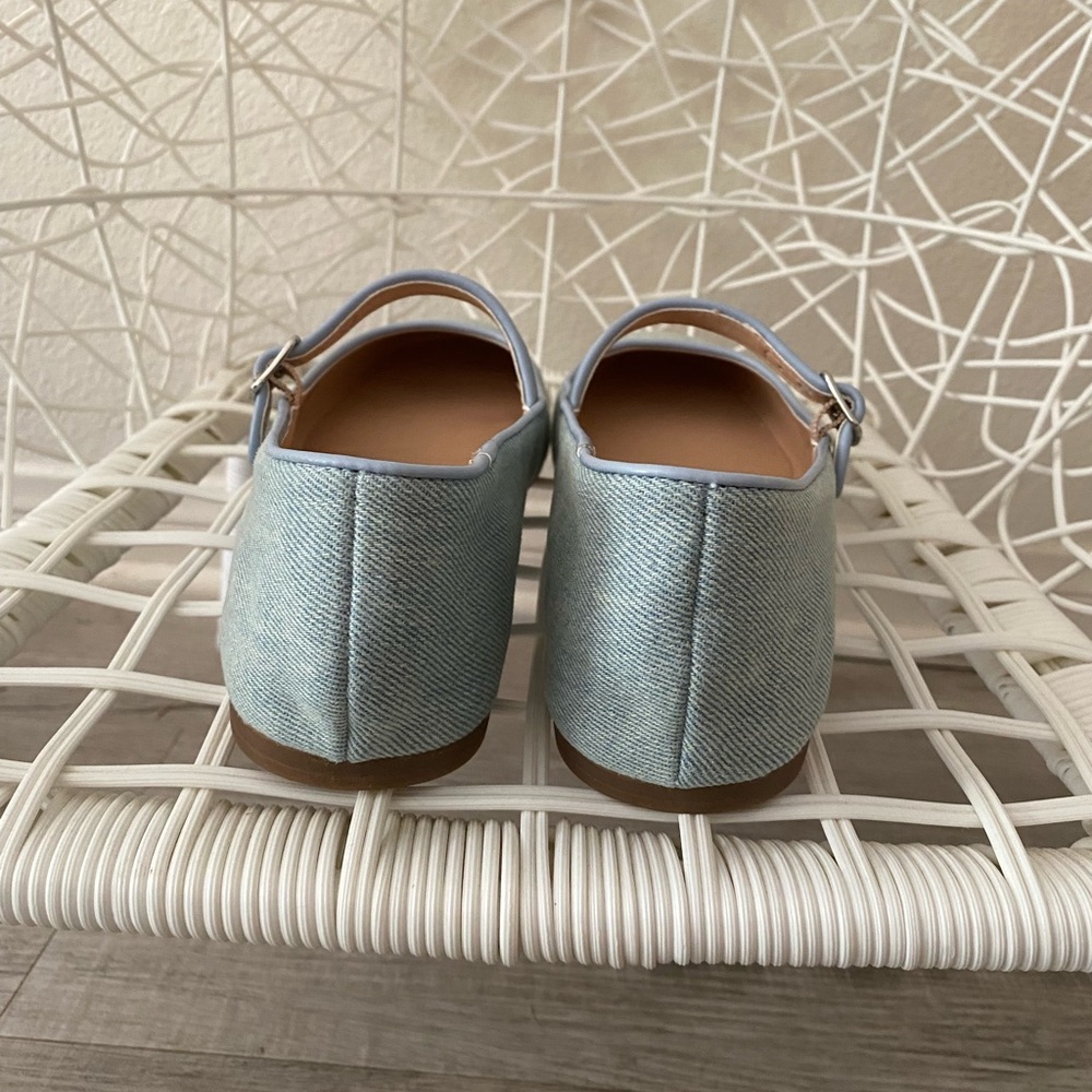 NWOT Bandolino Philly Mary Jane Ballet Flats Light Blue Denim Feminine - Size 10 - Picture 3 of 11